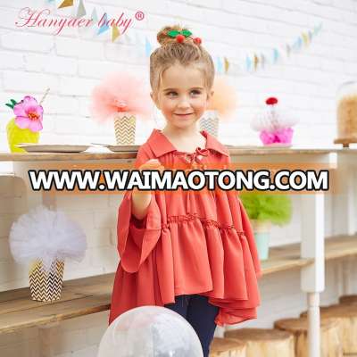 2017 latest shirt designs baby girl shirt cheap cute plain baby girl chiffon shirts